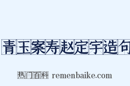 青玉案寿赵定宇造句是什么意思的图片